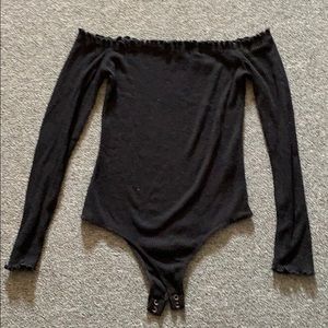 Black off the shoulder bodysuit, size Medium